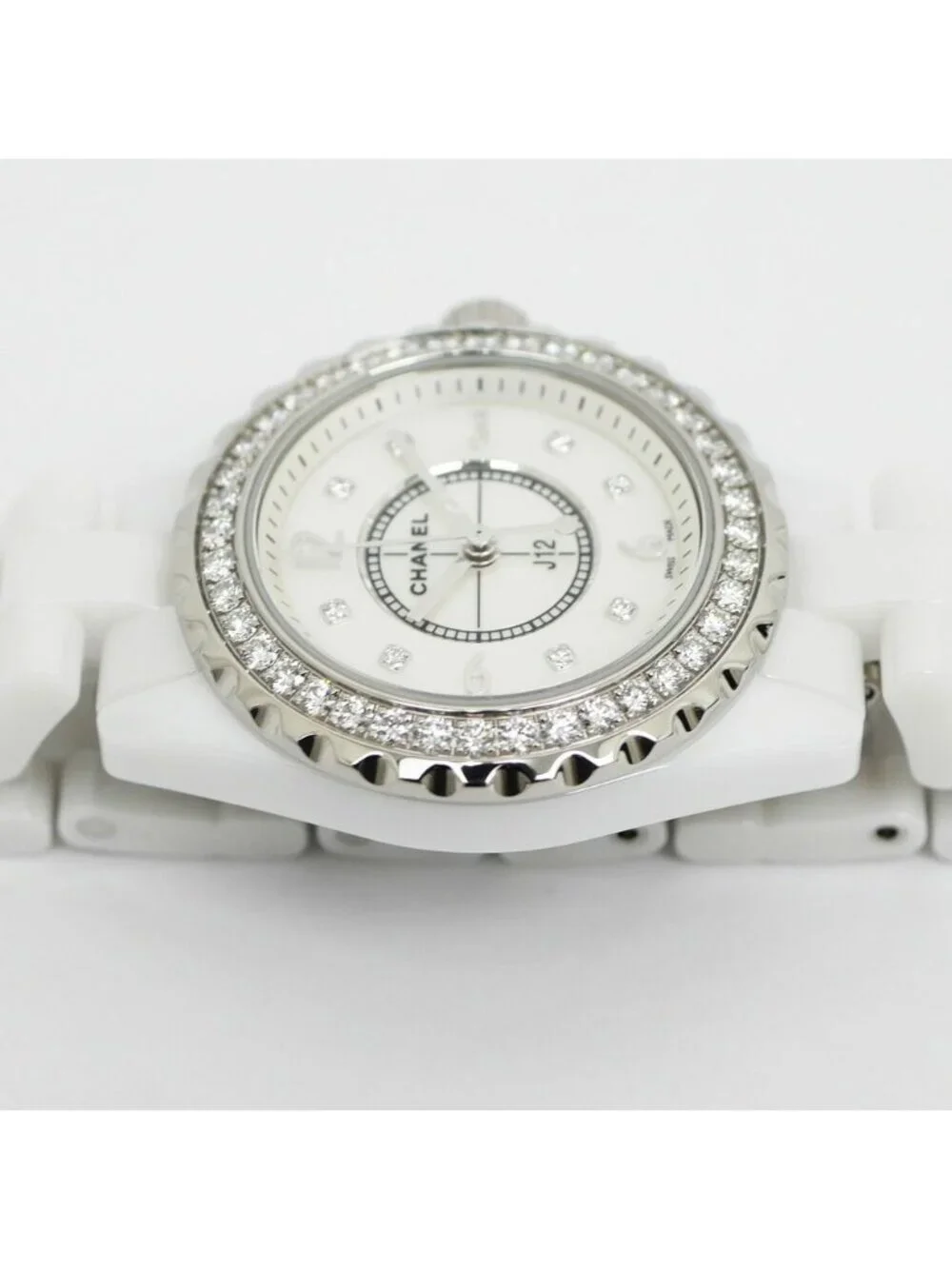 Chanel 29 White Diamond Bezel Ceramic Quartz Watch